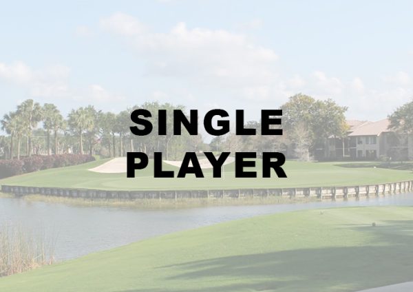 Single Player Words on a Over over a Golf Course